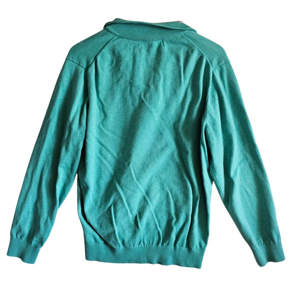 Vineyard Vines 1/4 Zip Pullover Sweater Striped Collar Cotton Blend Large - Picture 7 of 8